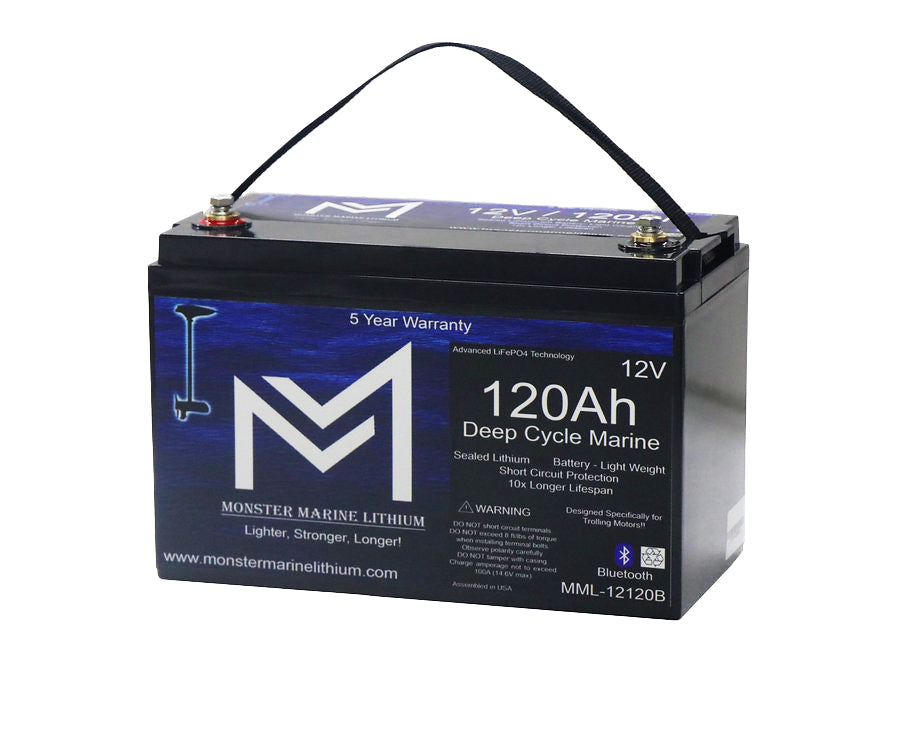 12V 120Ah Bluetooth Lithium Deep Cycle Marine Battery MML-12120b (w/ bluetooth)