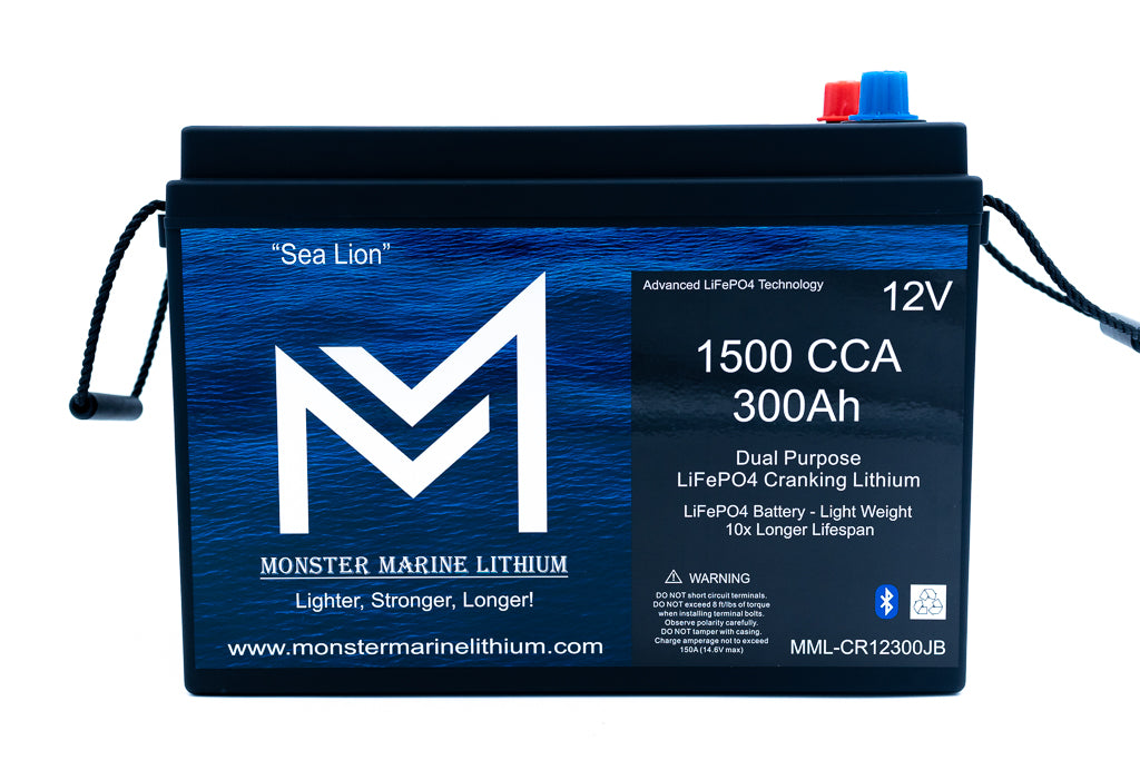 1500 CCA 300AH Dual Purpose Cranking Lithium Bluetooth "Sea Lion"