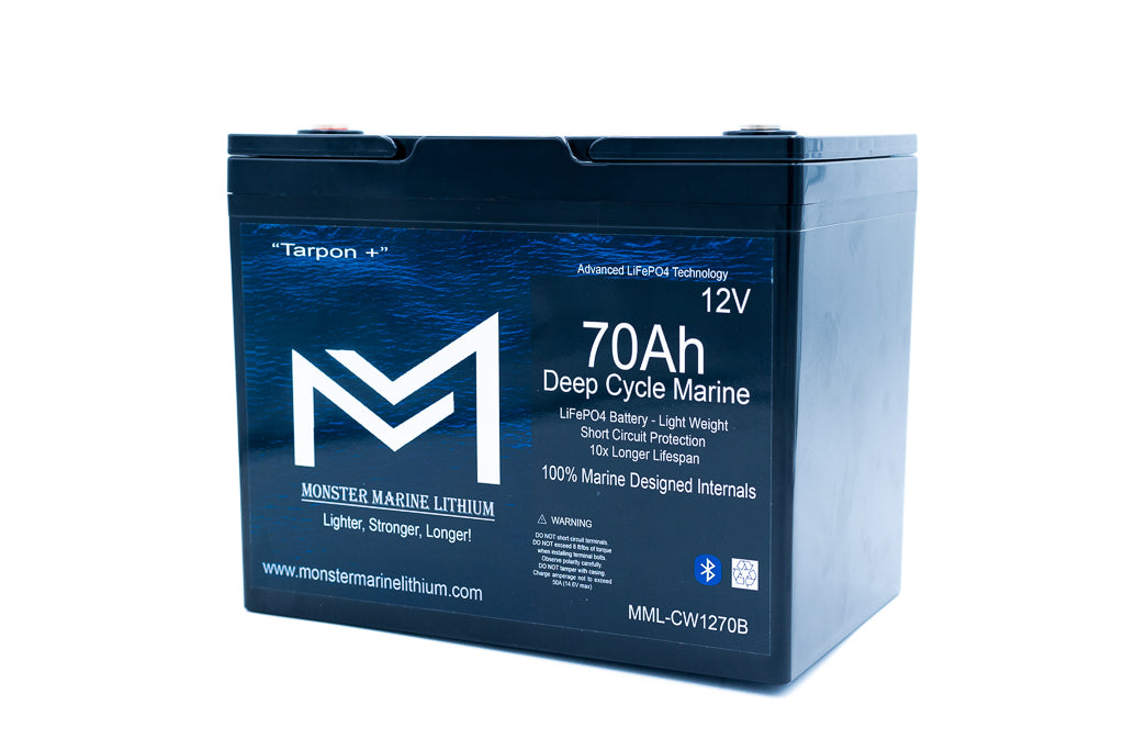 12v 70Ah Deep Cycle Lithium Marine Battery "Tarpon" Bluetooth