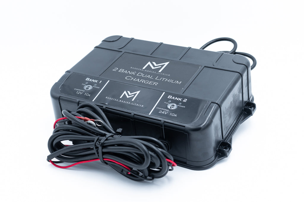 Dual 12v & 24v marine waterproof lithium charger