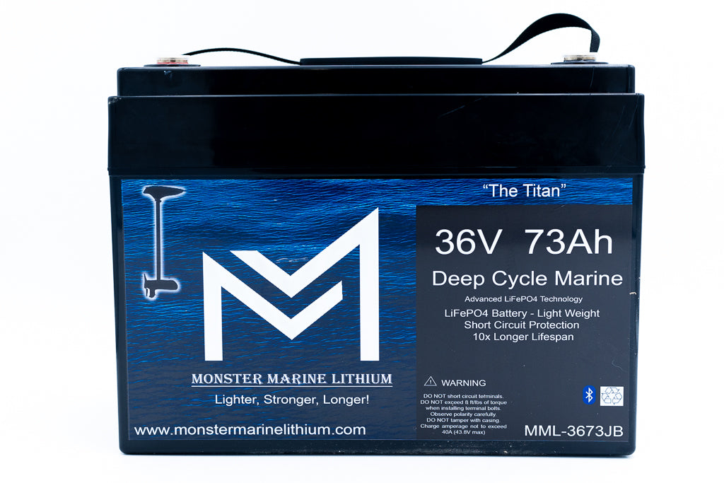 36V 73Ah Bluetooth Lithium Trolling Battery MML-3673B "Titan"