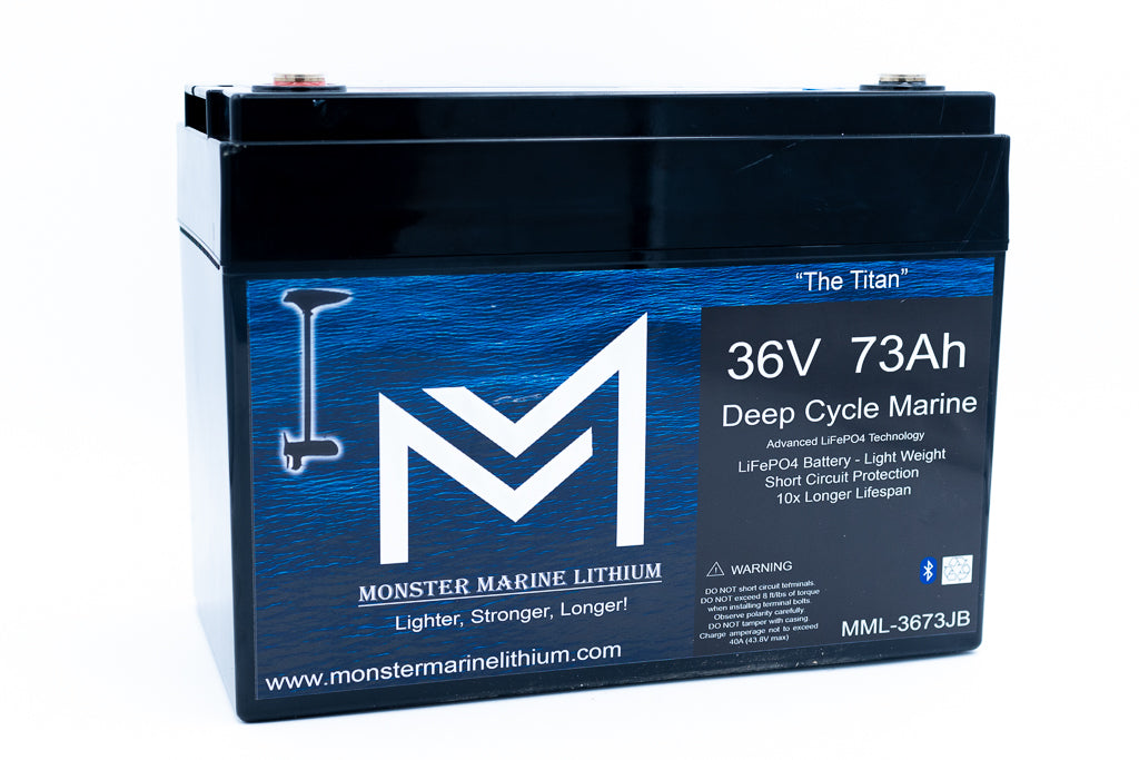 36V 73Ah Bluetooth Lithium Trolling Battery MML-3673B "Titan"