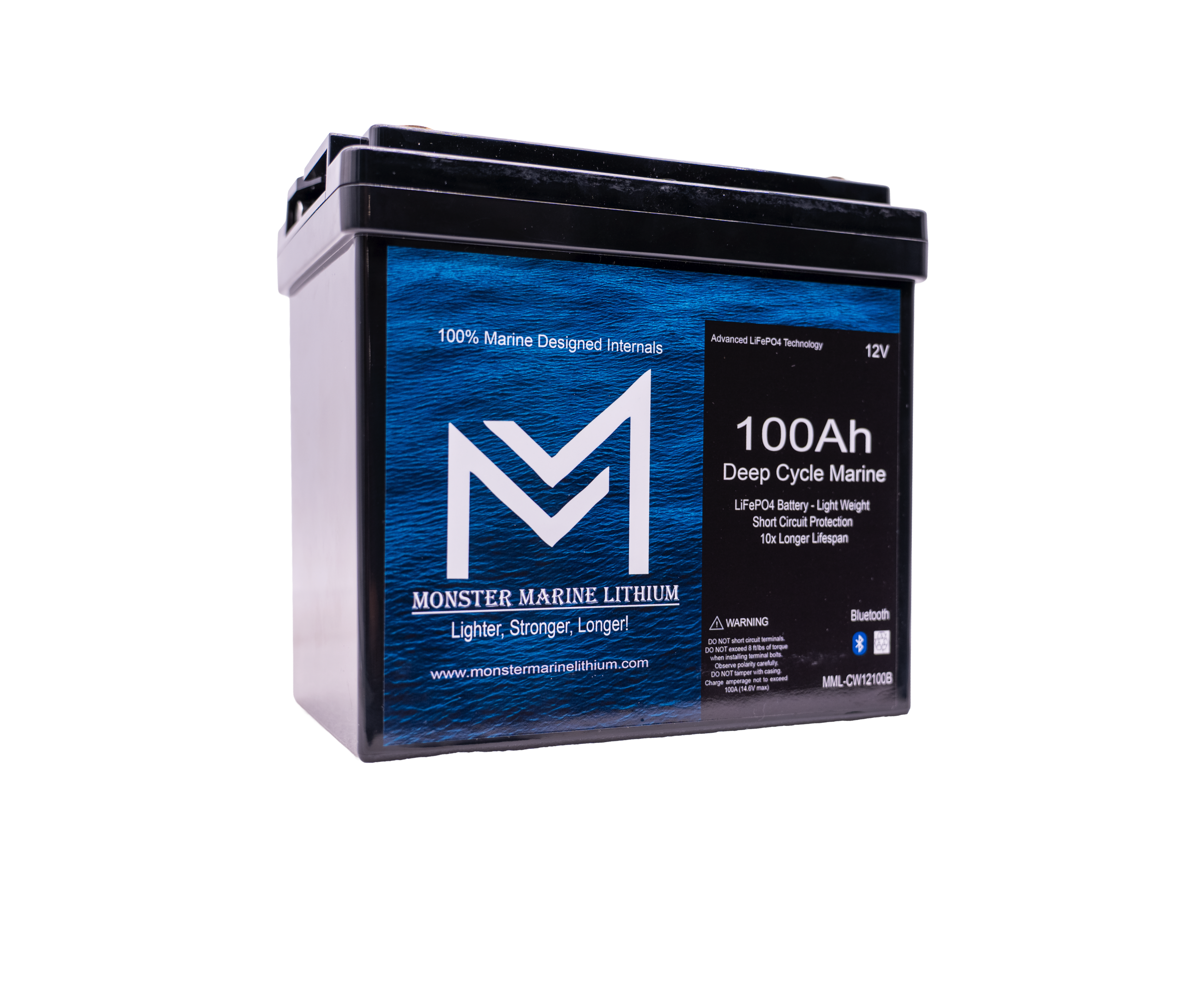 12v 100Ah Compact Bluetooth Deep Cycle Lithium Marine Battery Group 24