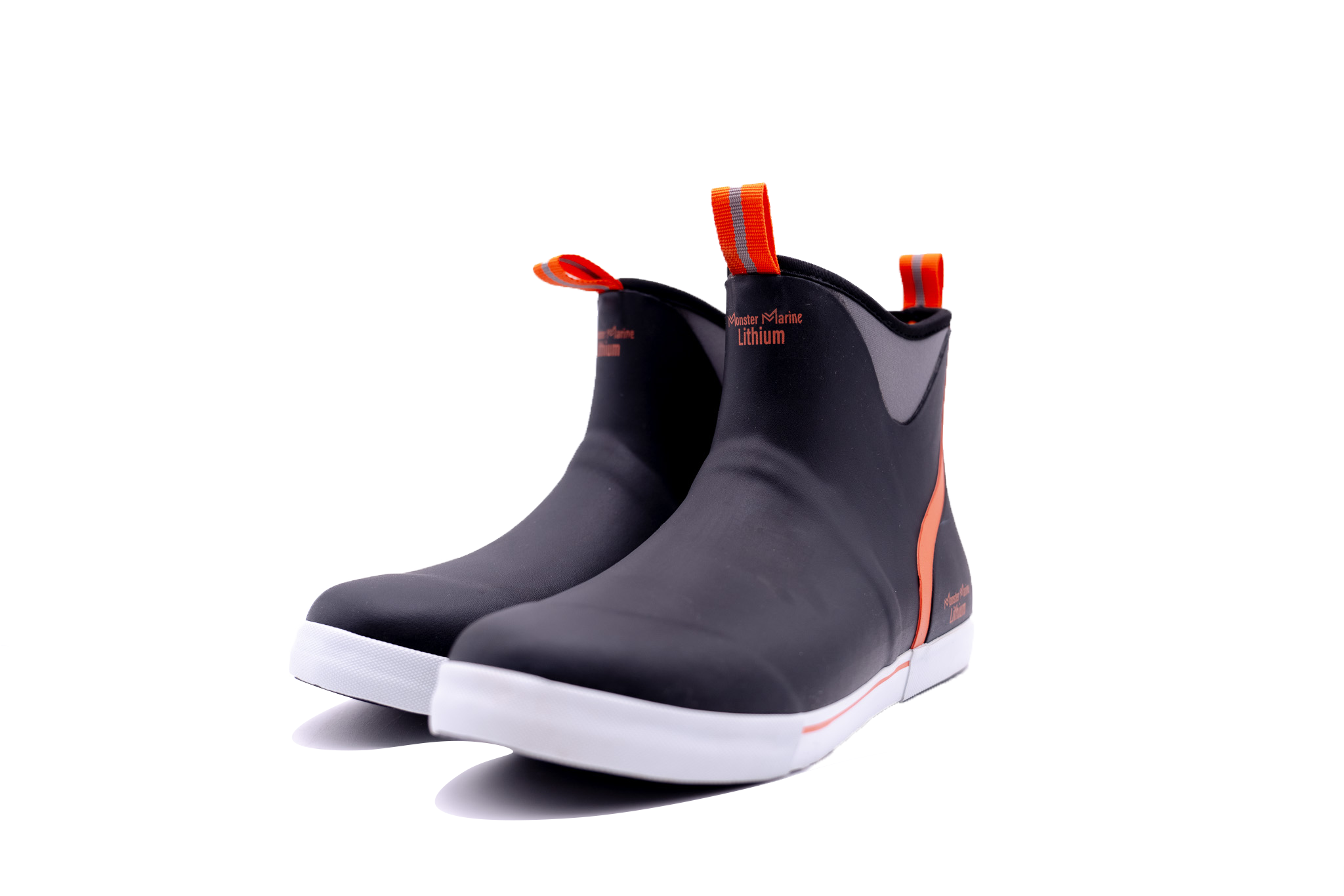 RAIN WARDENS -  BLACK AND ORANGE - WATERPROOF BOOTS