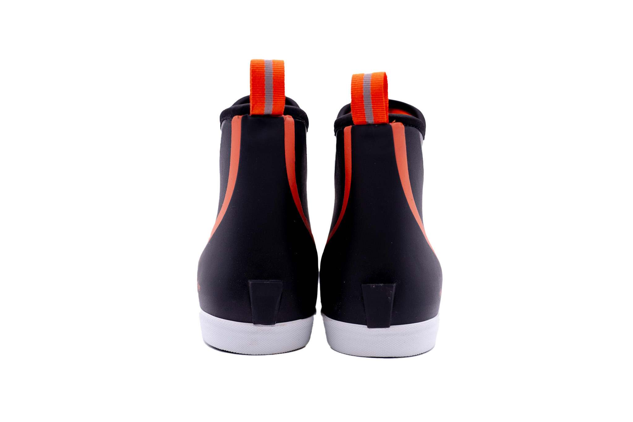 RAIN WARDENS -  BLACK AND ORANGE - WATERPROOF BOOTS
