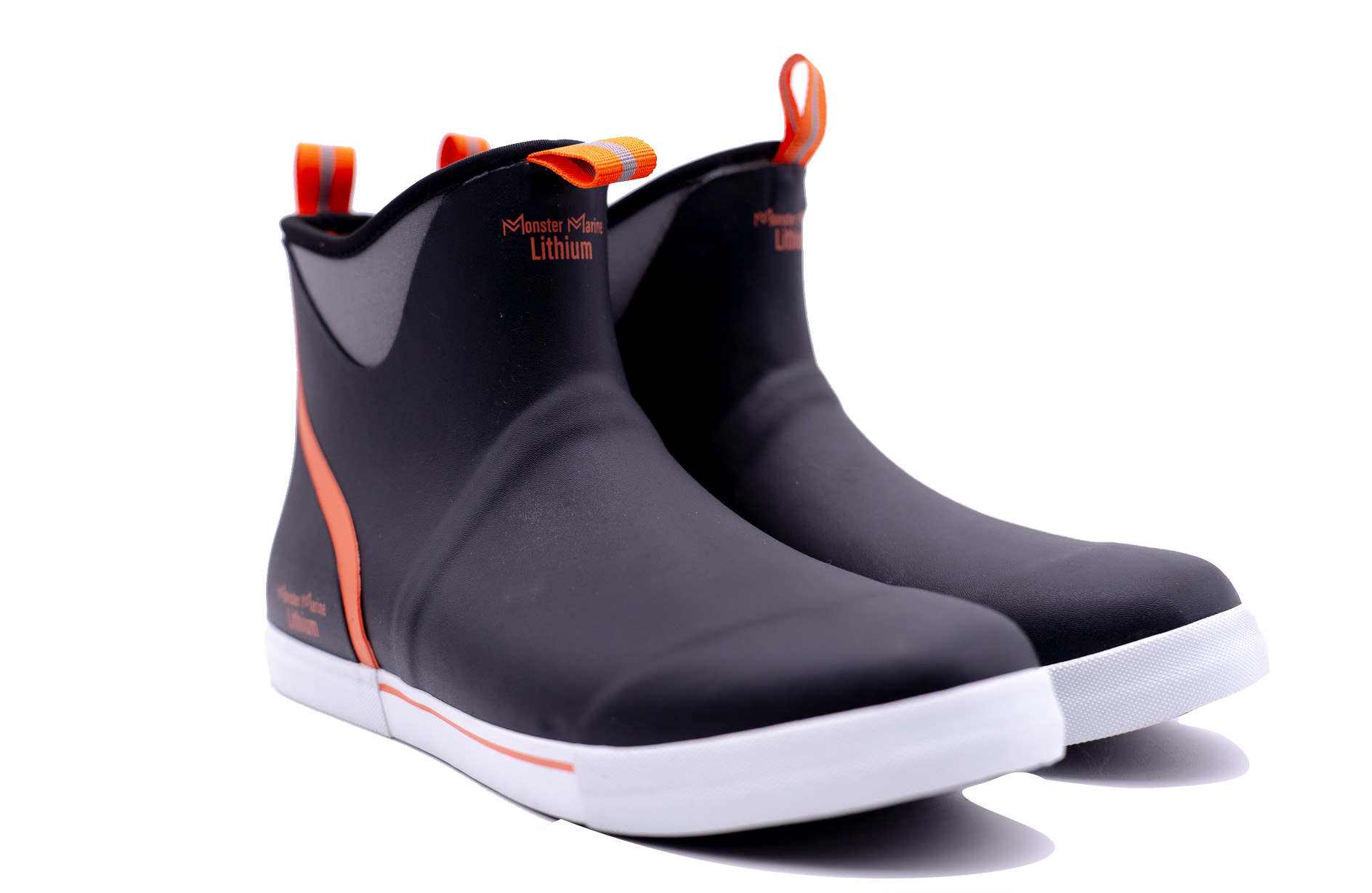 RAIN WARDENS -  BLACK AND ORANGE - WATERPROOF BOOTS
