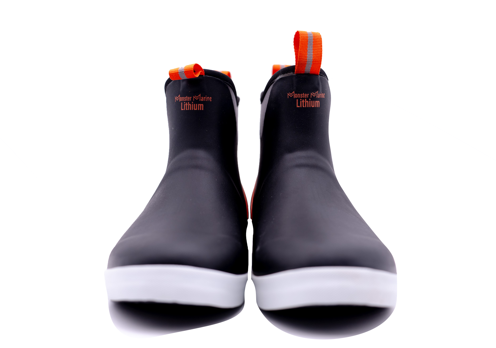 RAIN WARDENS -  BLACK AND ORANGE - WATERPROOF BOOTS