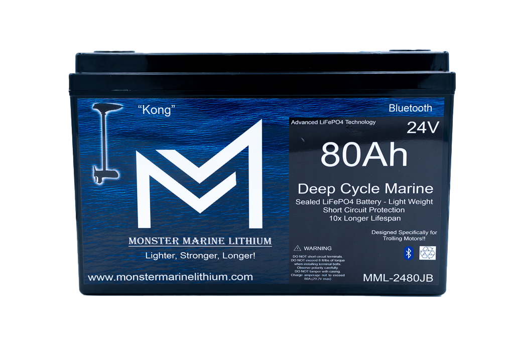 24V 80Ah Lithium Bluetooth Marine Trolling Battery "Kong"