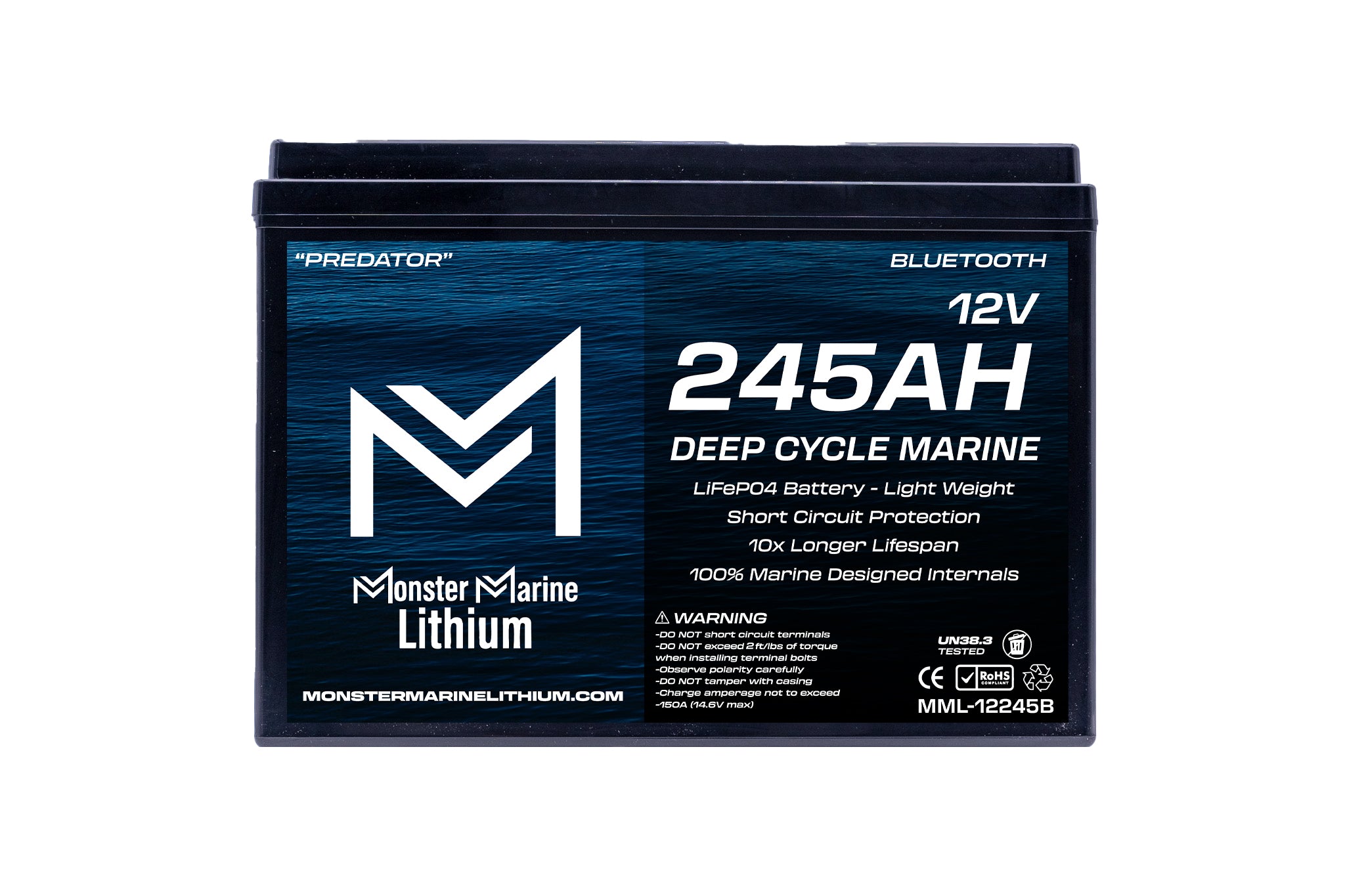 12V 245AH DEEP CYCLE MARINE LITHIUM - "PREDATOR"